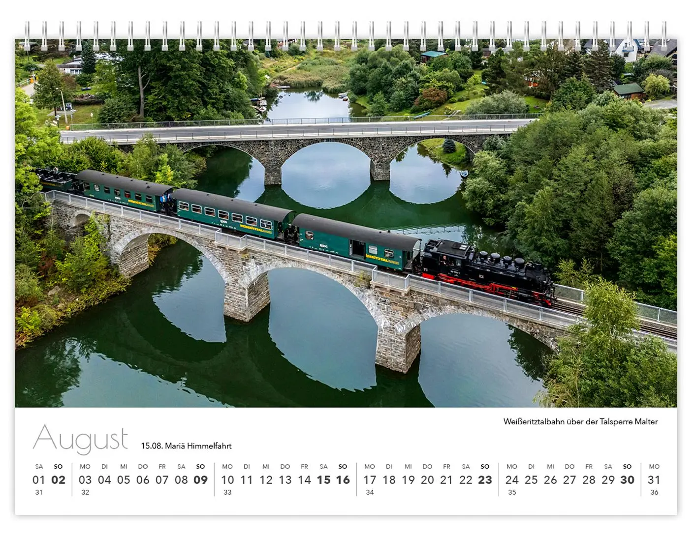 Bild: 9783910680050 | Kalender Sachsen von oben kompakt 2026 | 21 x 15 cm weißes Kalendarium