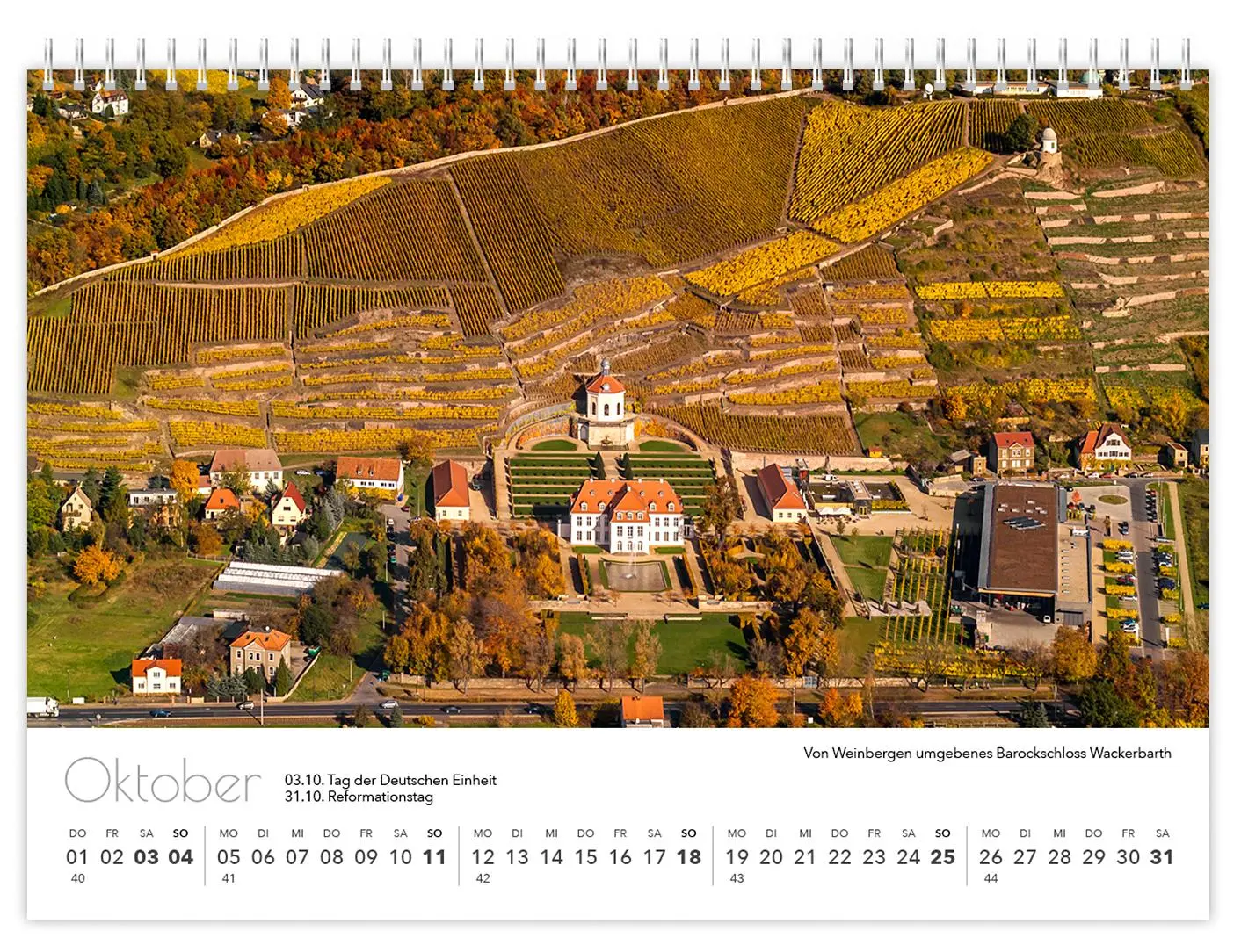 Bild: 9783910680050 | Kalender Sachsen von oben kompakt 2026 | 21 x 15 cm weißes Kalendarium