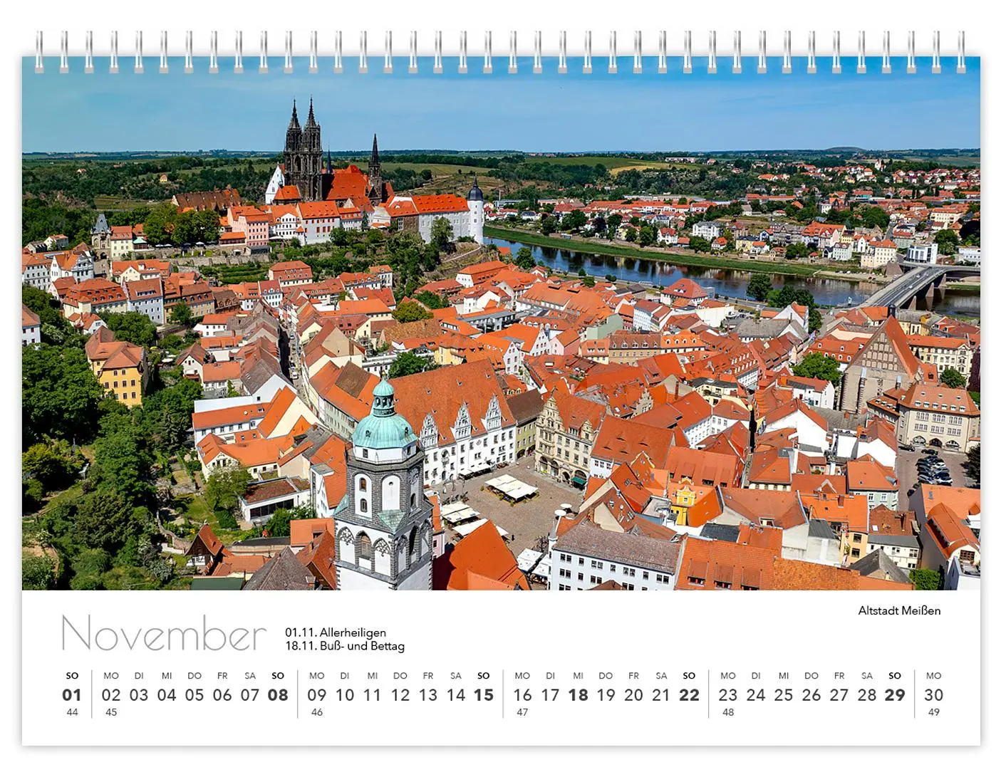 Bild: 9783910680050 | Kalender Sachsen von oben kompakt 2026 | 21 x 15 cm weißes Kalendarium