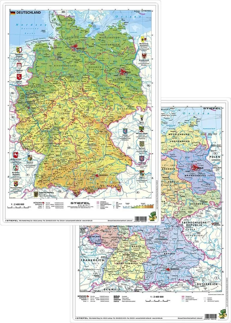 Cover: 4027871900150 | Deutschland physisch/politisch. DUO-Schreibunterlage klein | Stiefel