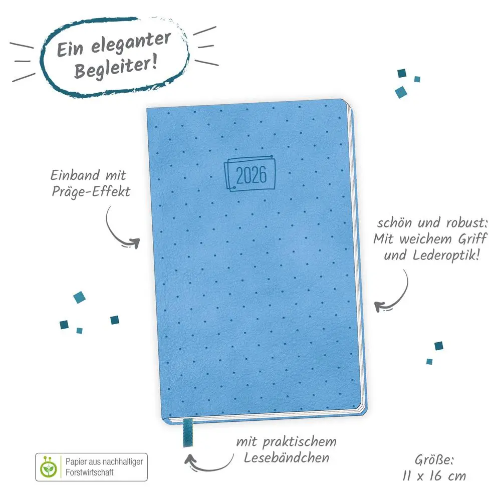 Bild: 4251901510150 | Trötsch Taschenkalender A6 Soft Touch Punkte 2026 | KG | Kalender