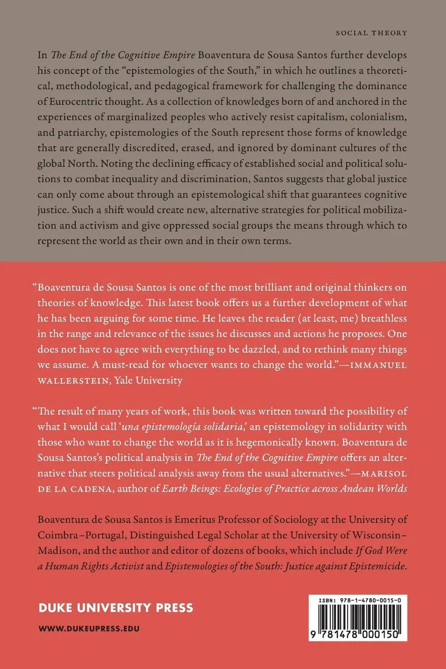 Rückseite: 9781478000150 | The End of the Cognitive Empire | Boaventura de Sousa Santos | Buch