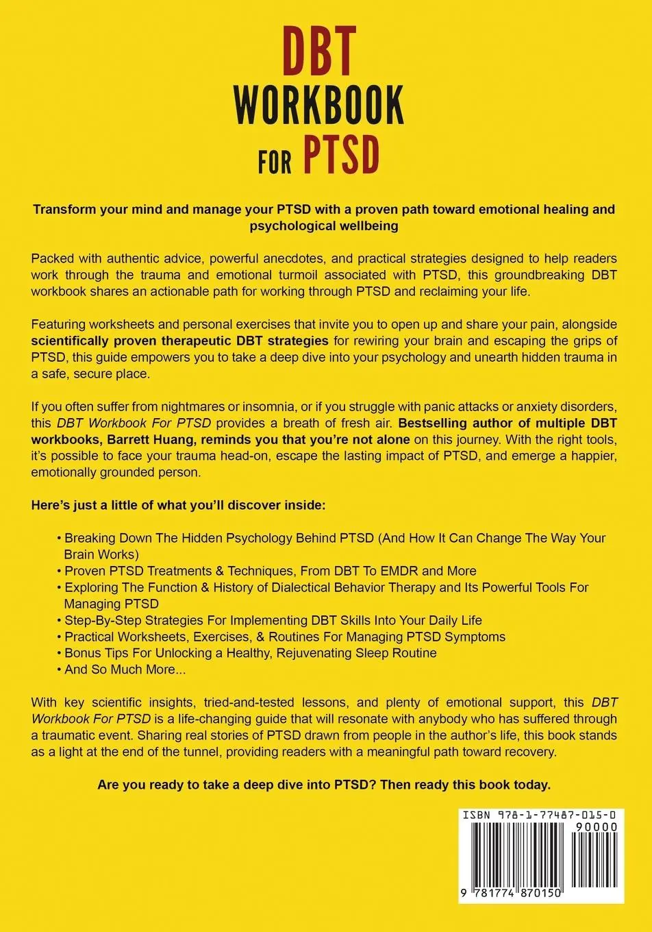 Rückseite: 9781774870150 | DBT Workbook For PTSD | Barrett Huang | Taschenbuch | Englisch | 2023