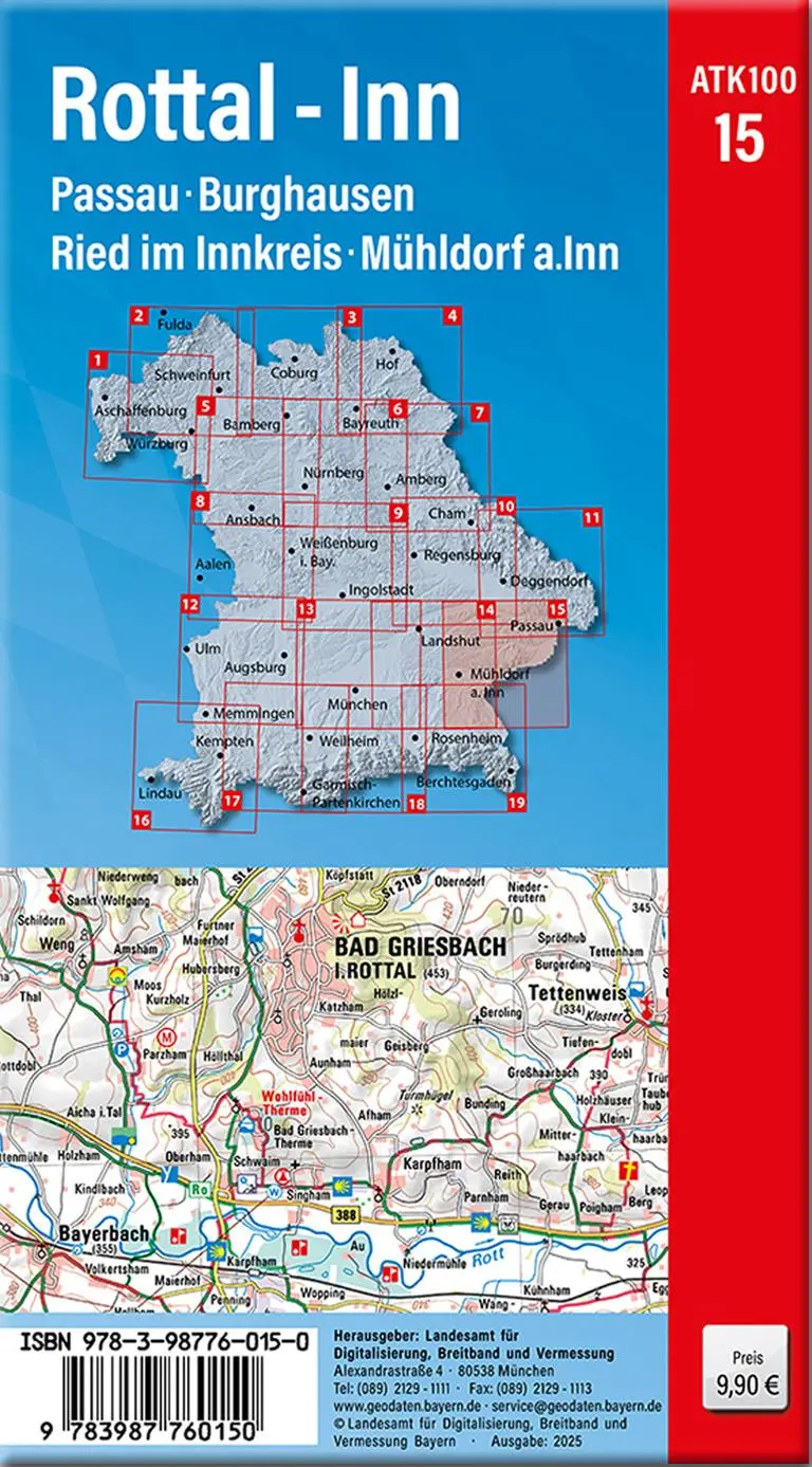 Rückseite: 9783987760150 | ATK100-15 Rottal-Inn (Amtliche Topographische Karte 1:100000) | 2025