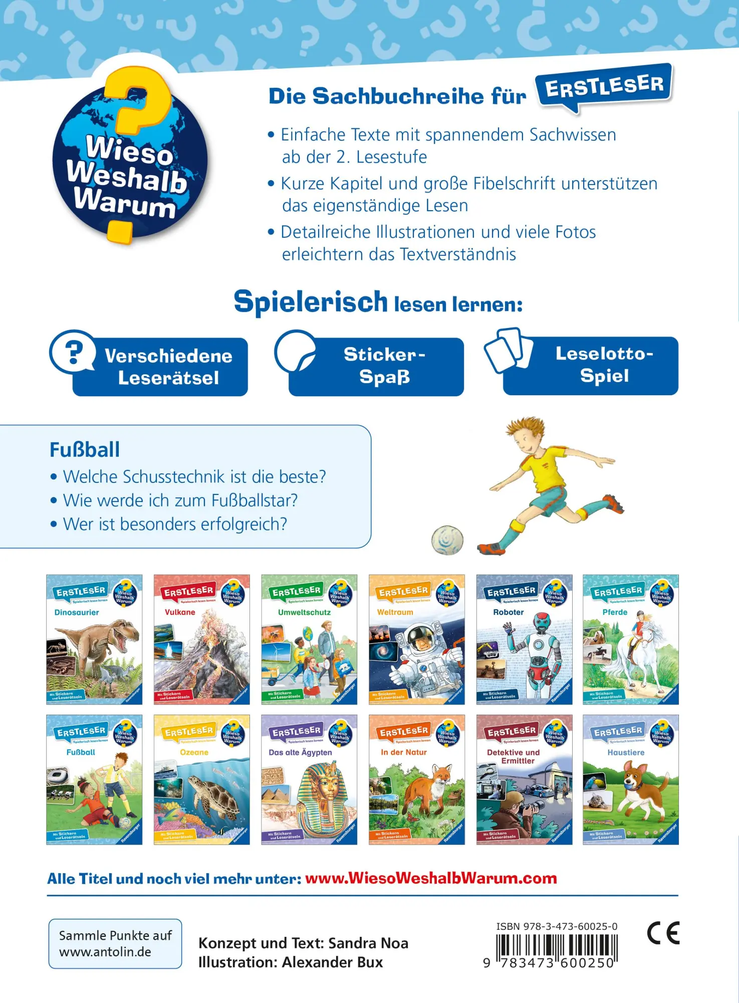 Rückseite: 9783473600250 | Wieso? Weshalb? Warum? Erstleser, Band 7: Fußball | Sandra Noa | Buch