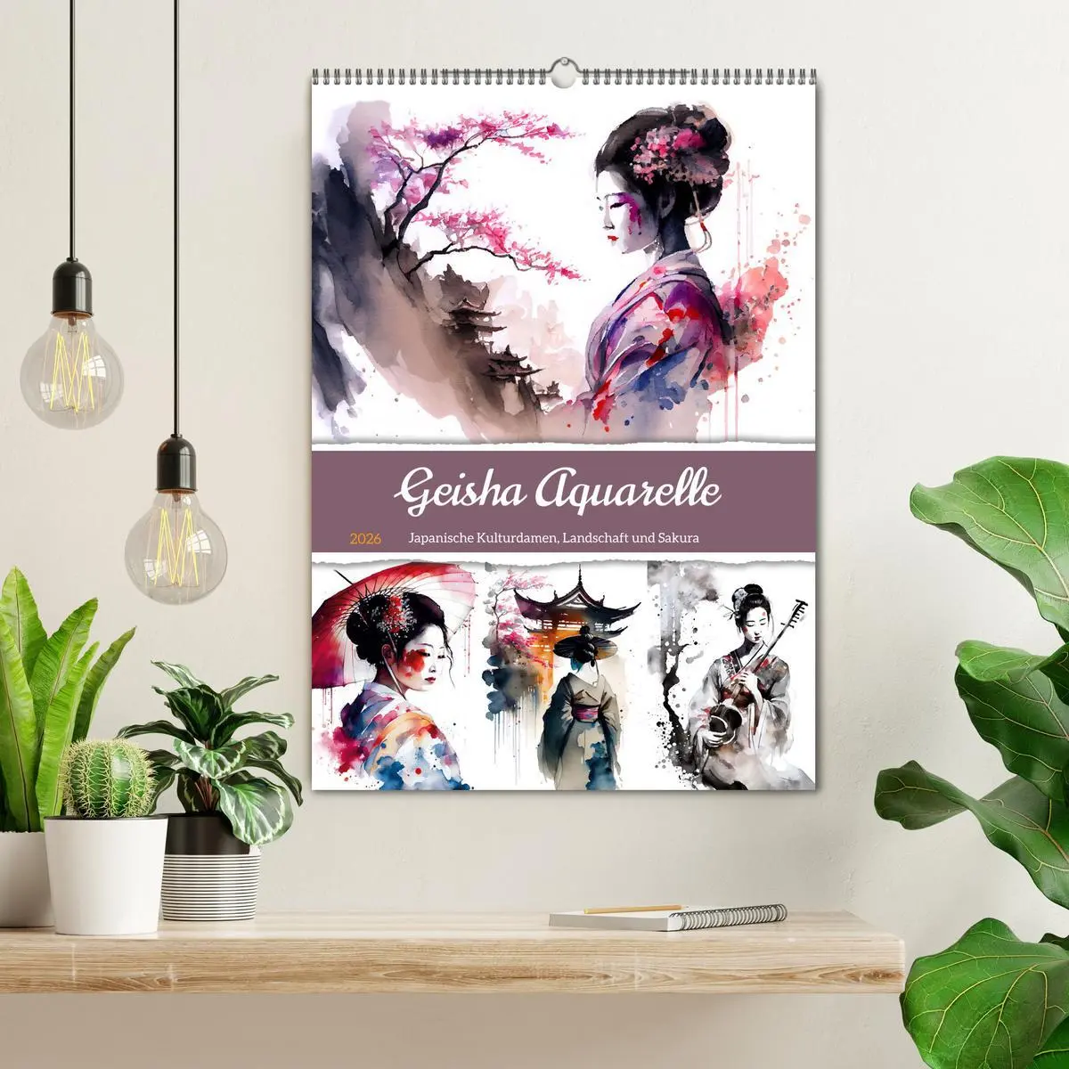 Bild: 9783516330250 | Geisha Aquarelle - Japanische Kulturdamen, Landschaft und Sakura...
