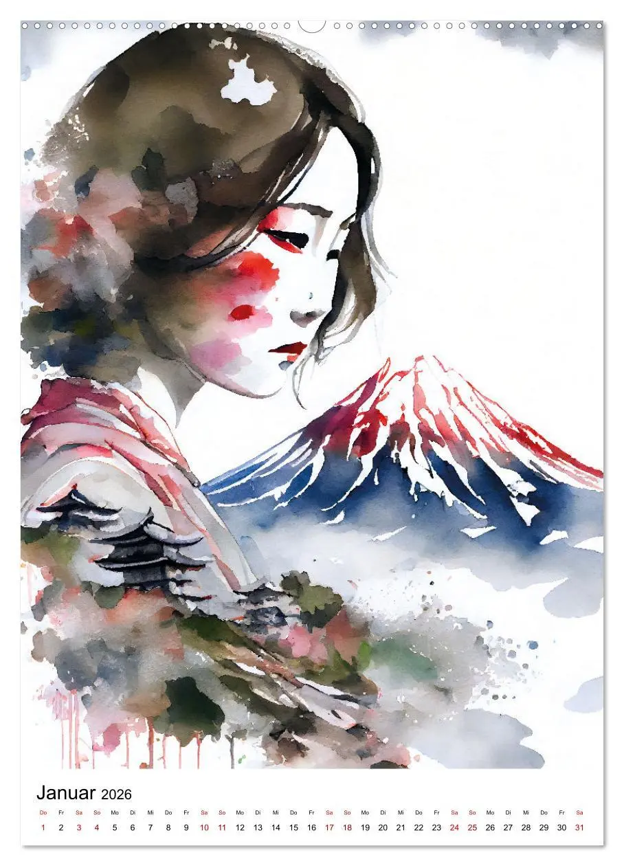 Bild: 9783516330250 | Geisha Aquarelle - Japanische Kulturdamen, Landschaft und Sakura...