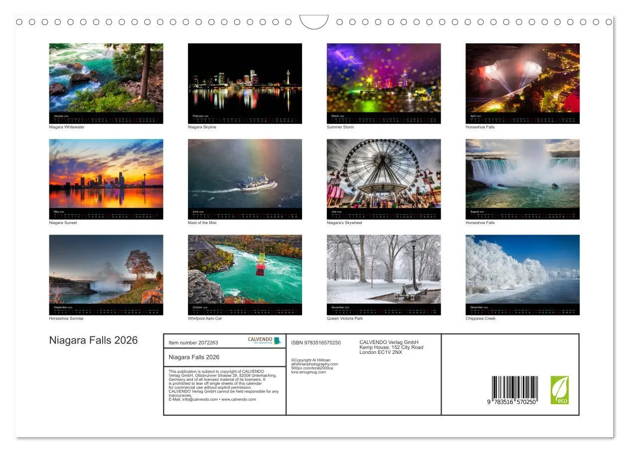 Bild: 9783516570250 | Niagara Falls 2026 (Wall Calendar 2026 DIN A3 landscape), CALVENDO...