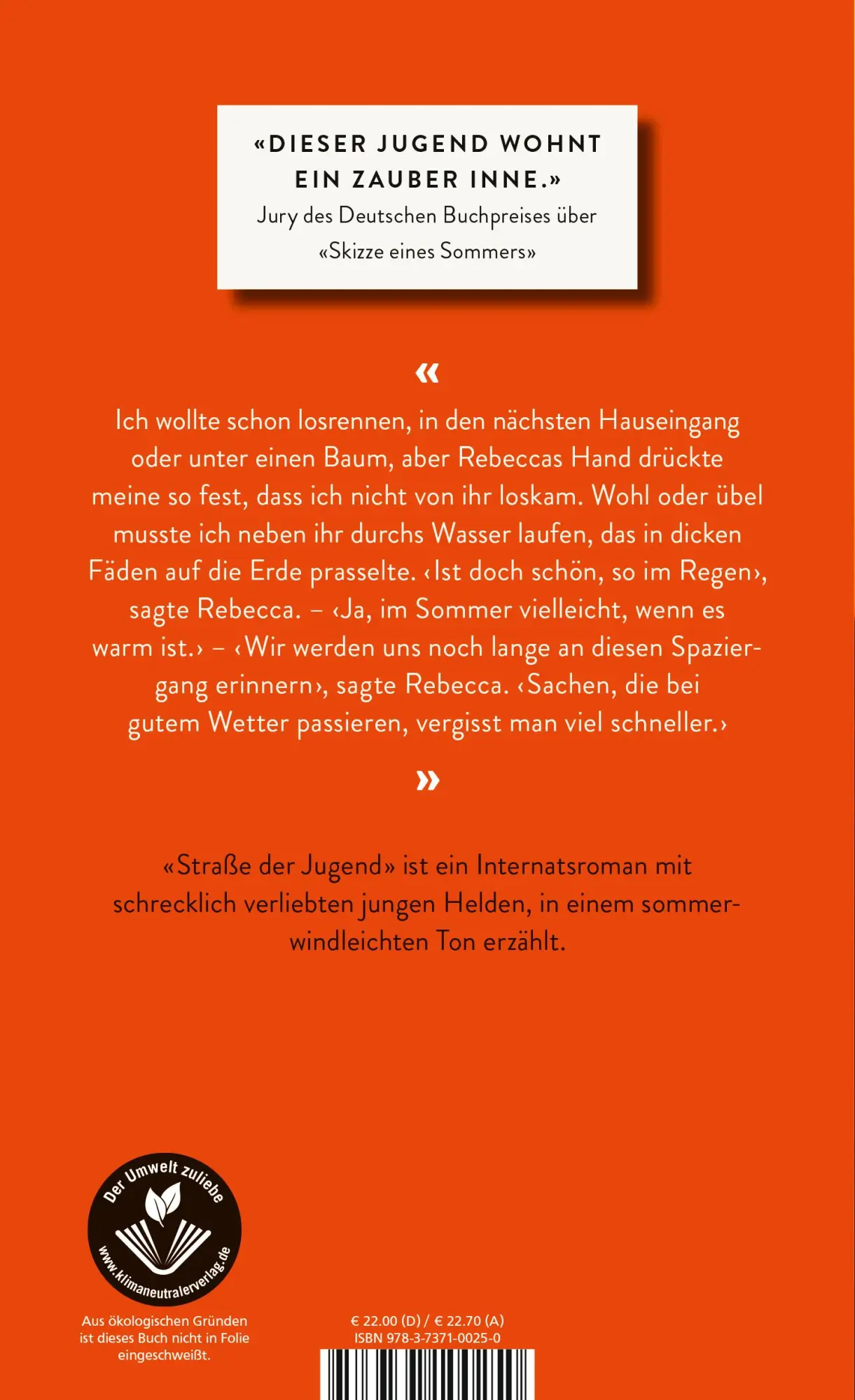 Rückseite: 9783737100250 | Straße der Jugend | André Kubiczek | Buch | 400 S. | Deutsch | 2020