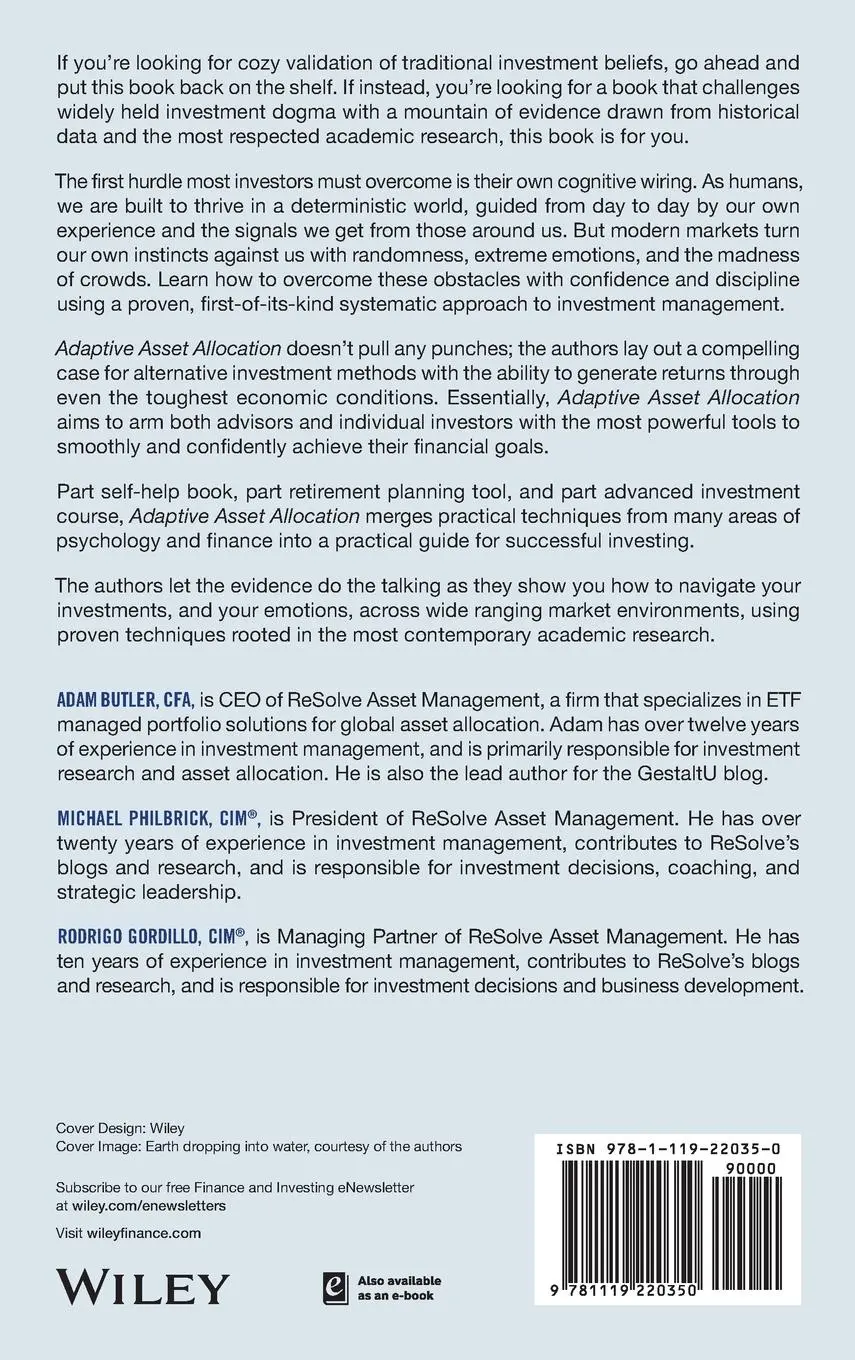 Rückseite: 9781119220350 | Adaptive Asset Allocation | Adam Butler (u. a.) | Buch | 240 S. | 2016