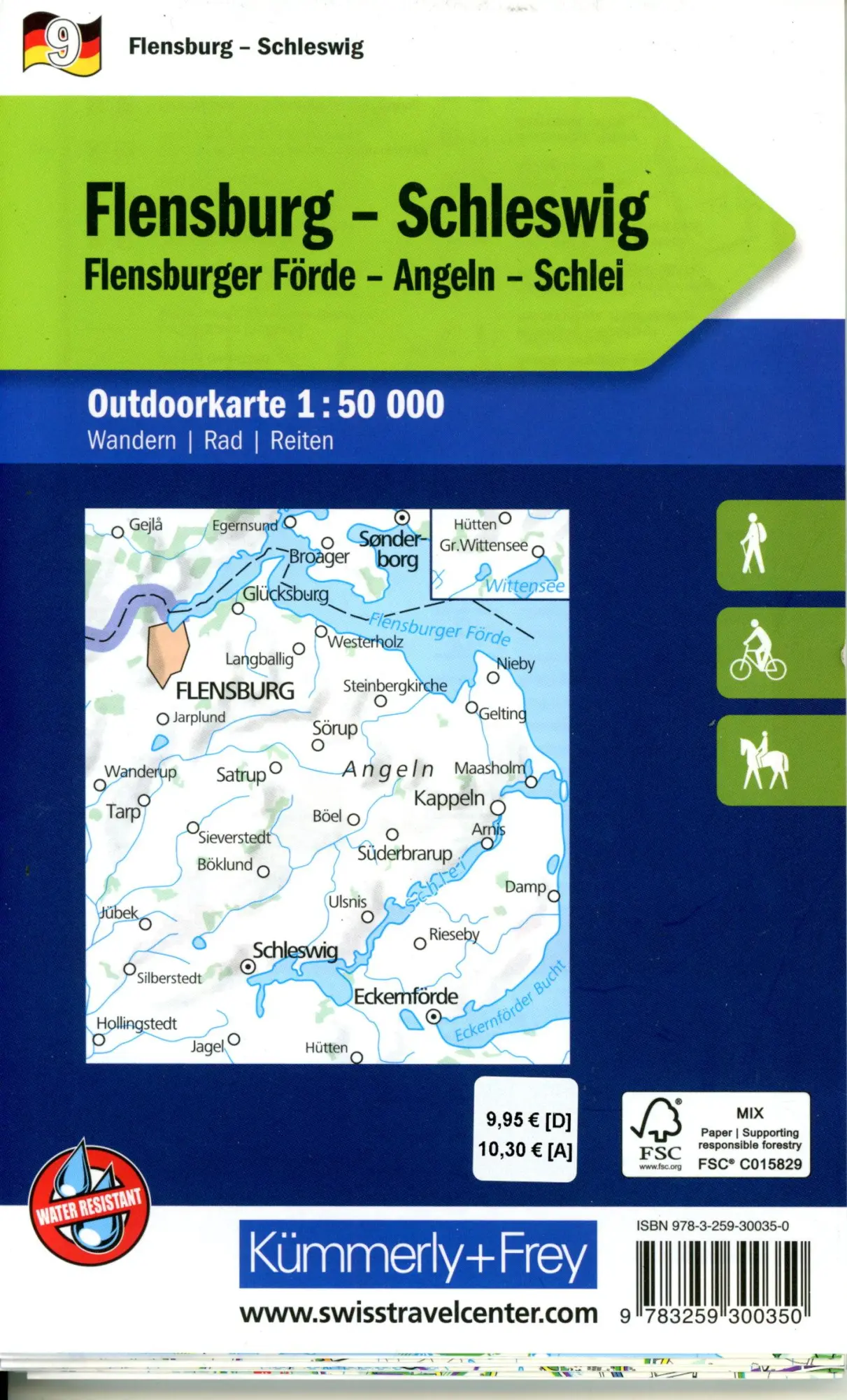 Bild: 9783259300350 | Kümmerly+Frey Outdoorkarte Deutschland 9 Flensburg, Schleswig 1:50.000