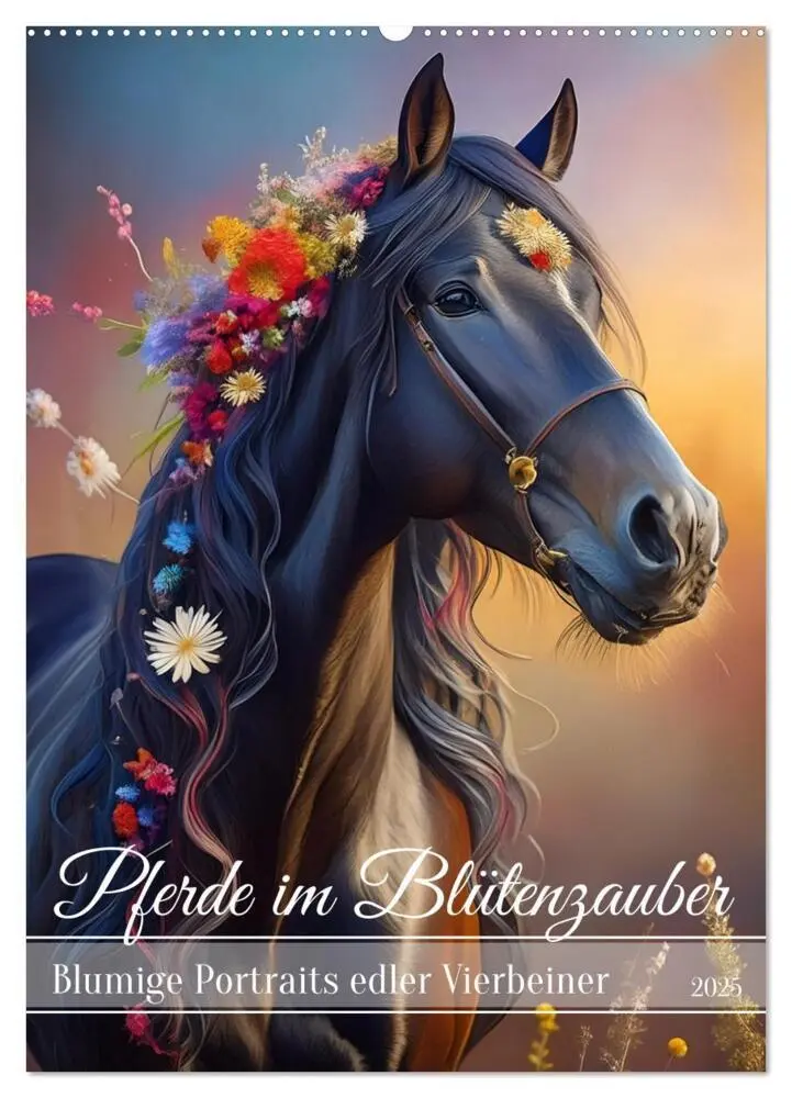 Cover: 9783435830350 | Pferde im Blütenzauber - Blumige Portraits edler Vierbeiner...