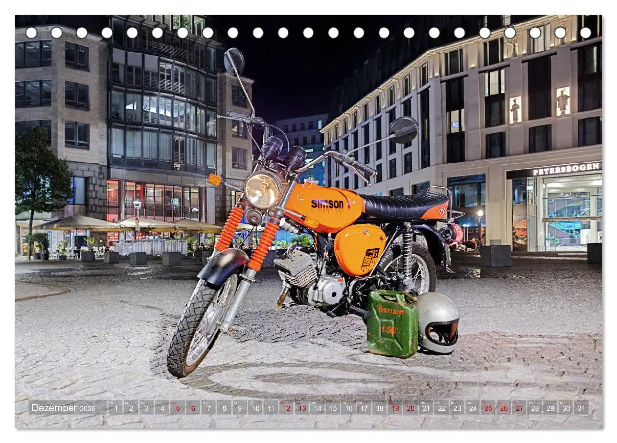 Bild: 9783457610350 | Simson S51c (Tischkalender 2026 DIN A5 quer), CALVENDO Monatskalender