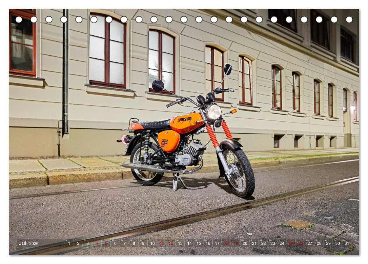 Bild: 9783457610350 | Simson S51c (Tischkalender 2026 DIN A5 quer), CALVENDO Monatskalender