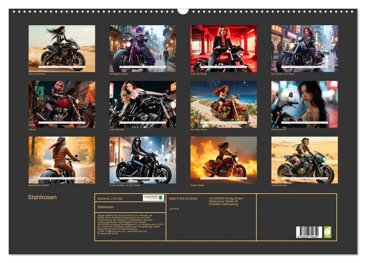 Bild: 9783516700350 | Stahlrosen (Wandkalender 2026 DIN A2 quer), CALVENDO Monatskalender