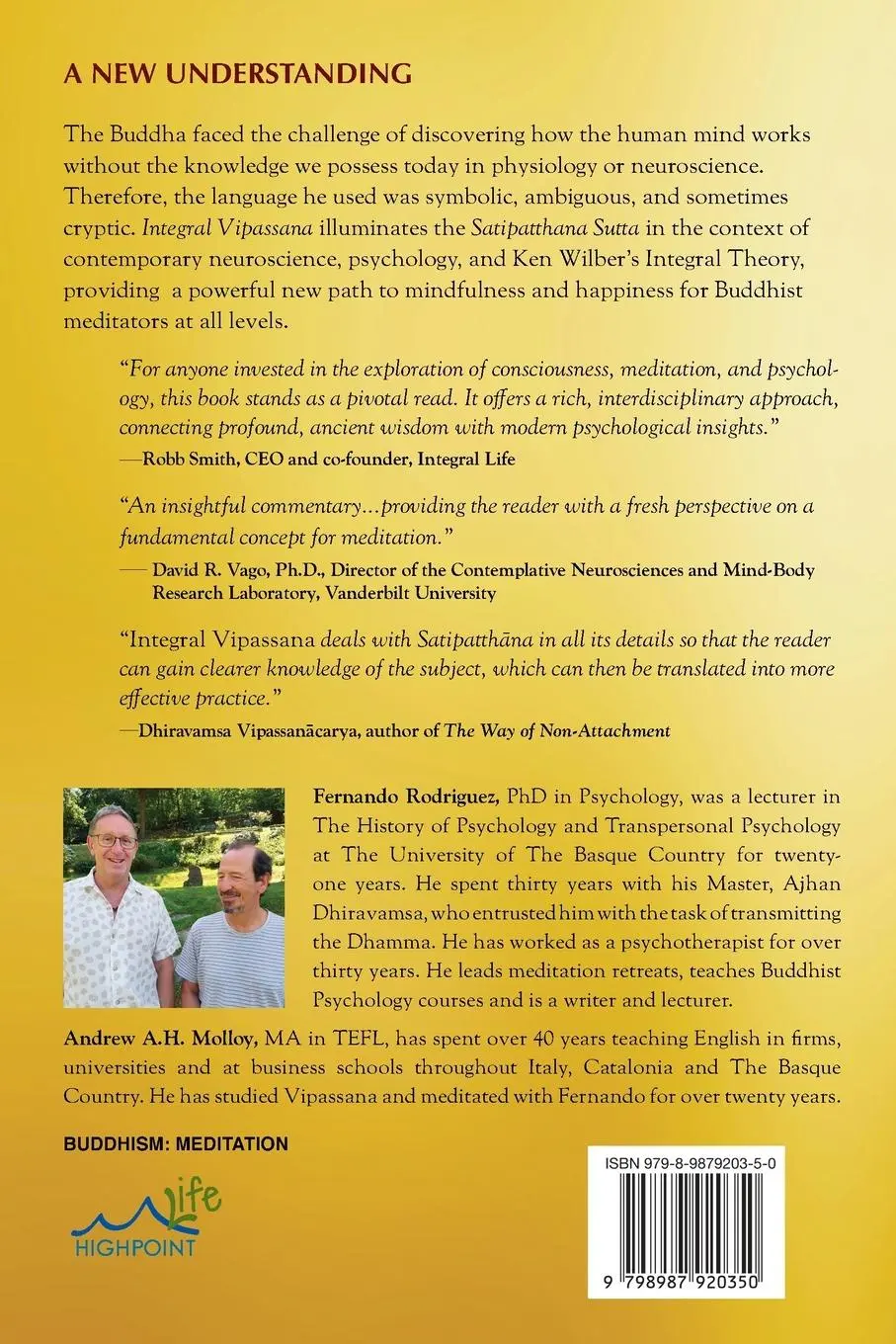 Rückseite: 9798987920350 | Integral Vipassana | Fernando Rodríguez Bornaetxea (u. a.) | Buch