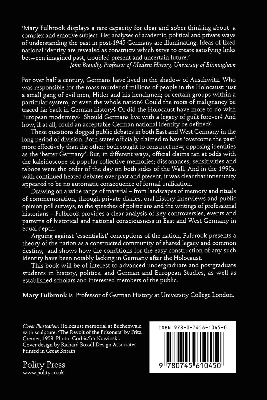 Rückseite: 9780745610450 | German National Identity After the Holocaust | Mary Fulbrook | Buch