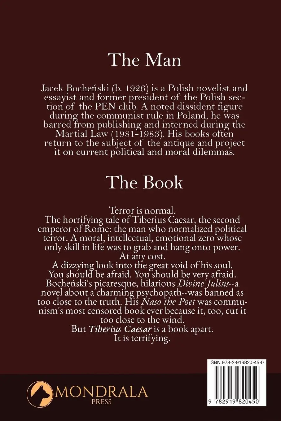 Rückseite: 9782919820450 | Tiberius Caesar | Jacek Boche¿ski | Taschenbuch | Englisch | 2023