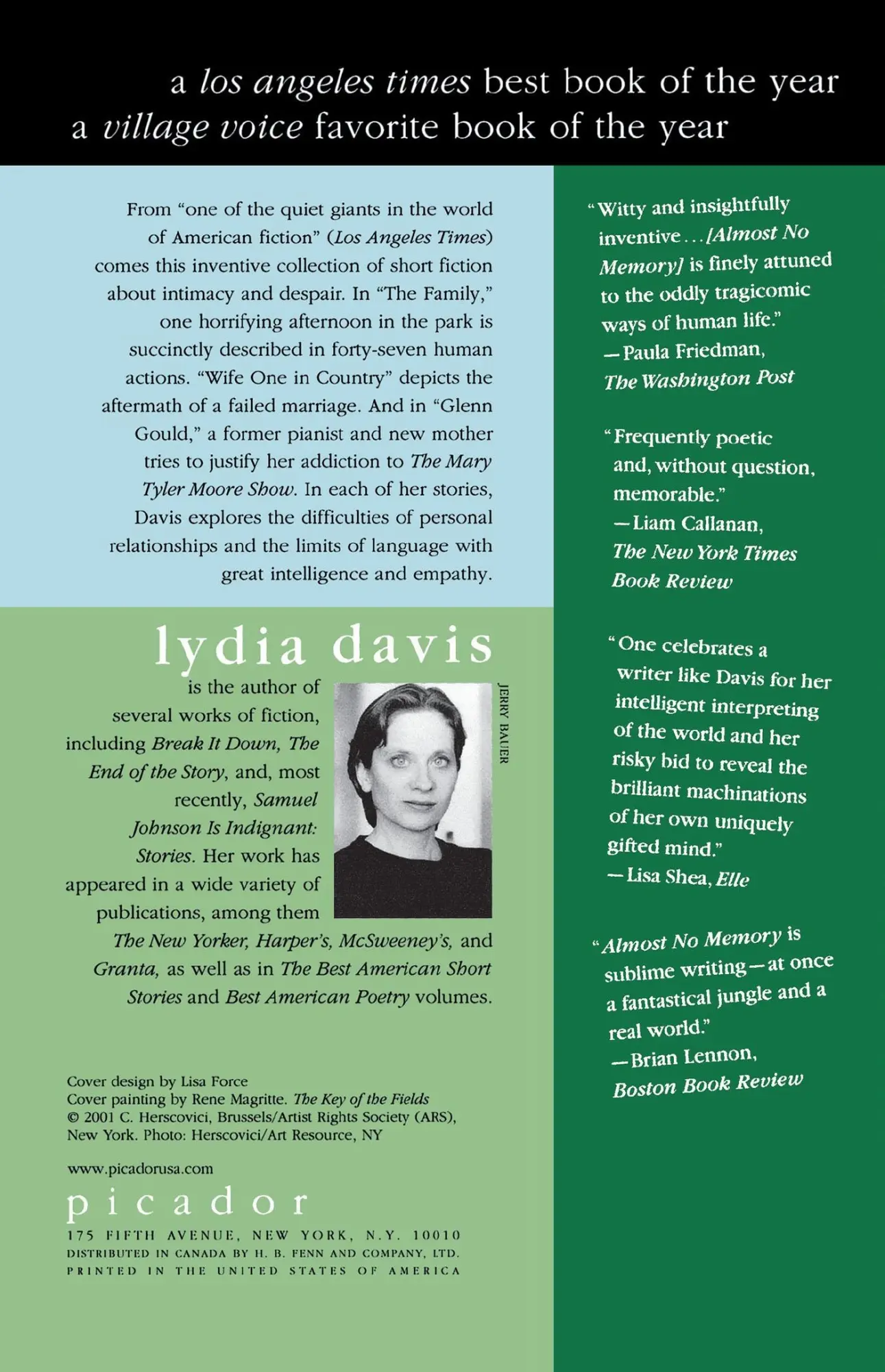 Rückseite: 9780312420550 | Almost No Memory | Lydia Davis | Taschenbuch | Englisch | 2001