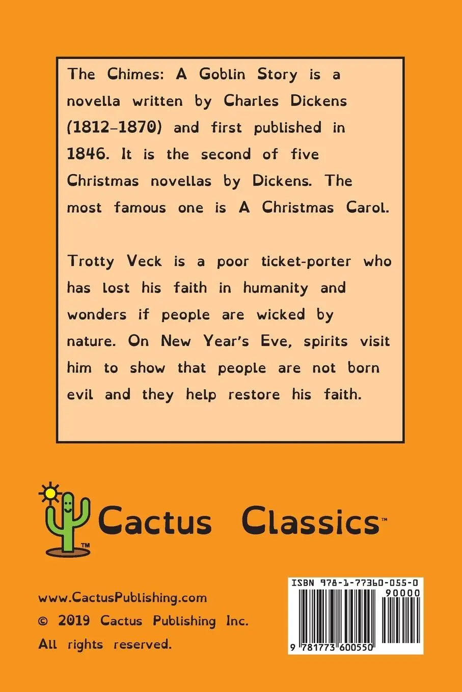 Rückseite: 9781773600550 | The Chimes (Cactus Classics Dyslexic Friendly Font) | Dickens (u. a.)