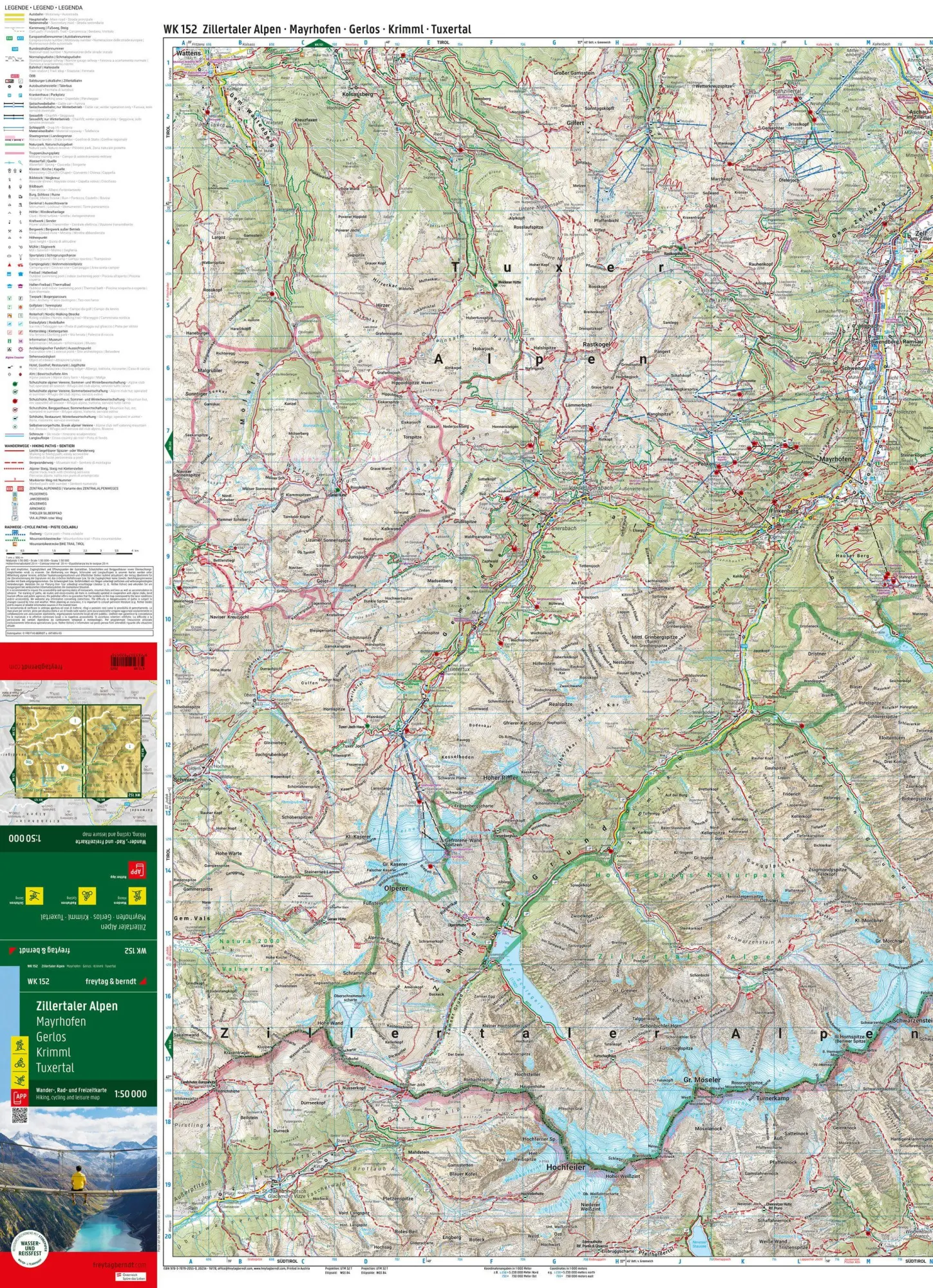 Bild: 9783707920550 | freytag &amp; berndt Wanderkarte WK 152 Zillertaler Alpen, Mayrhofen -...