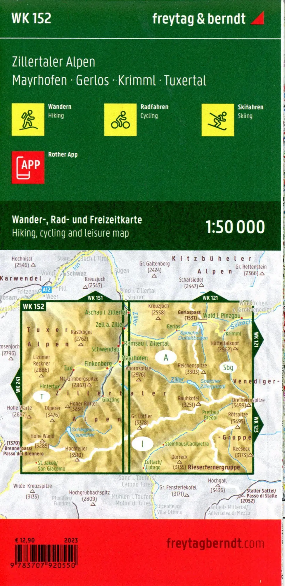Bild: 9783707920550 | freytag &amp; berndt Wanderkarte WK 152 Zillertaler Alpen, Mayrhofen -...