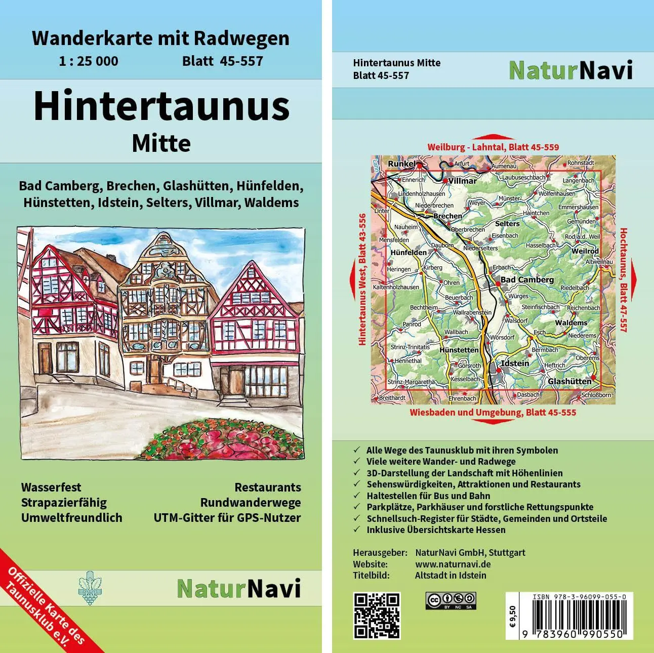 Cover: 9783960990550 | Hintertaunus Mitte 1 : 25 000, Blatt 45-557 | (Land-)Karte | Deutsch
