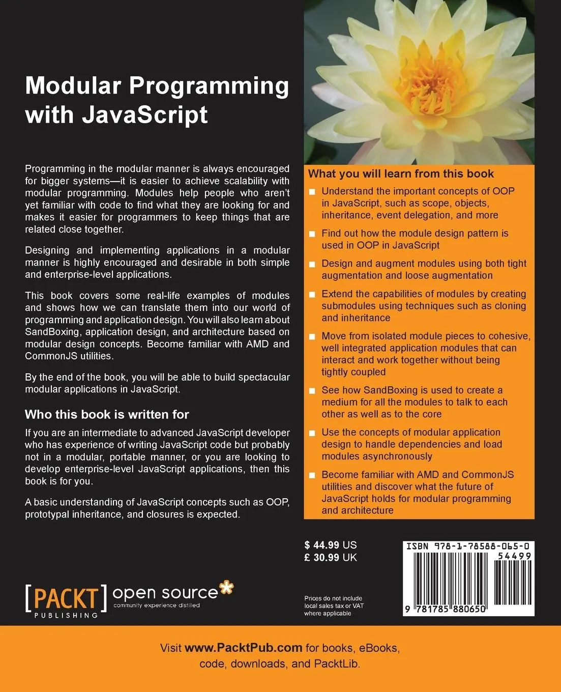 Rückseite: 9781785880650 | Modular Programming with JavaScript | Sasan Seydnejad | Taschenbuch