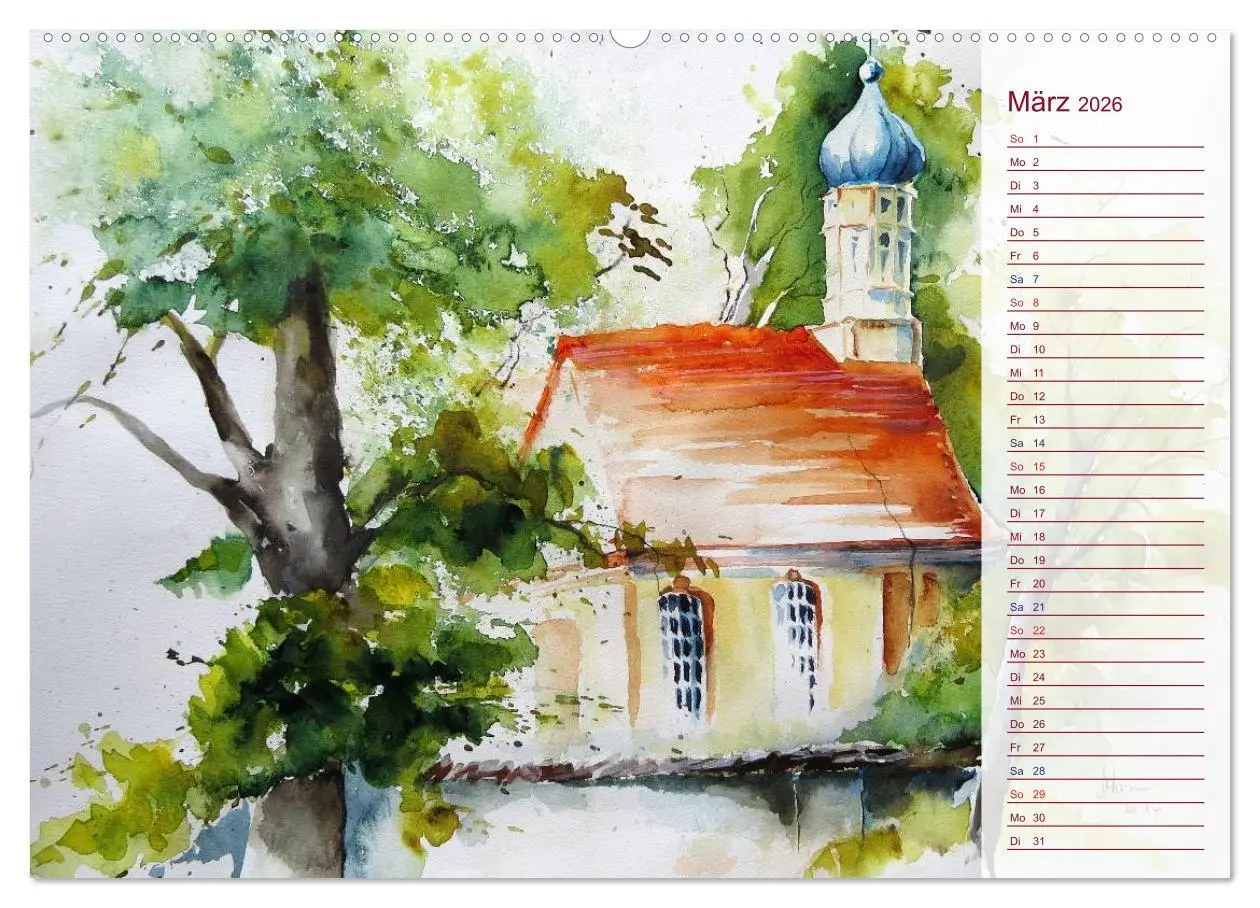 Bild: 9783457990650 | Murnau und das Blaue Land - Aquarelle und Fotografien (Wandkalender...