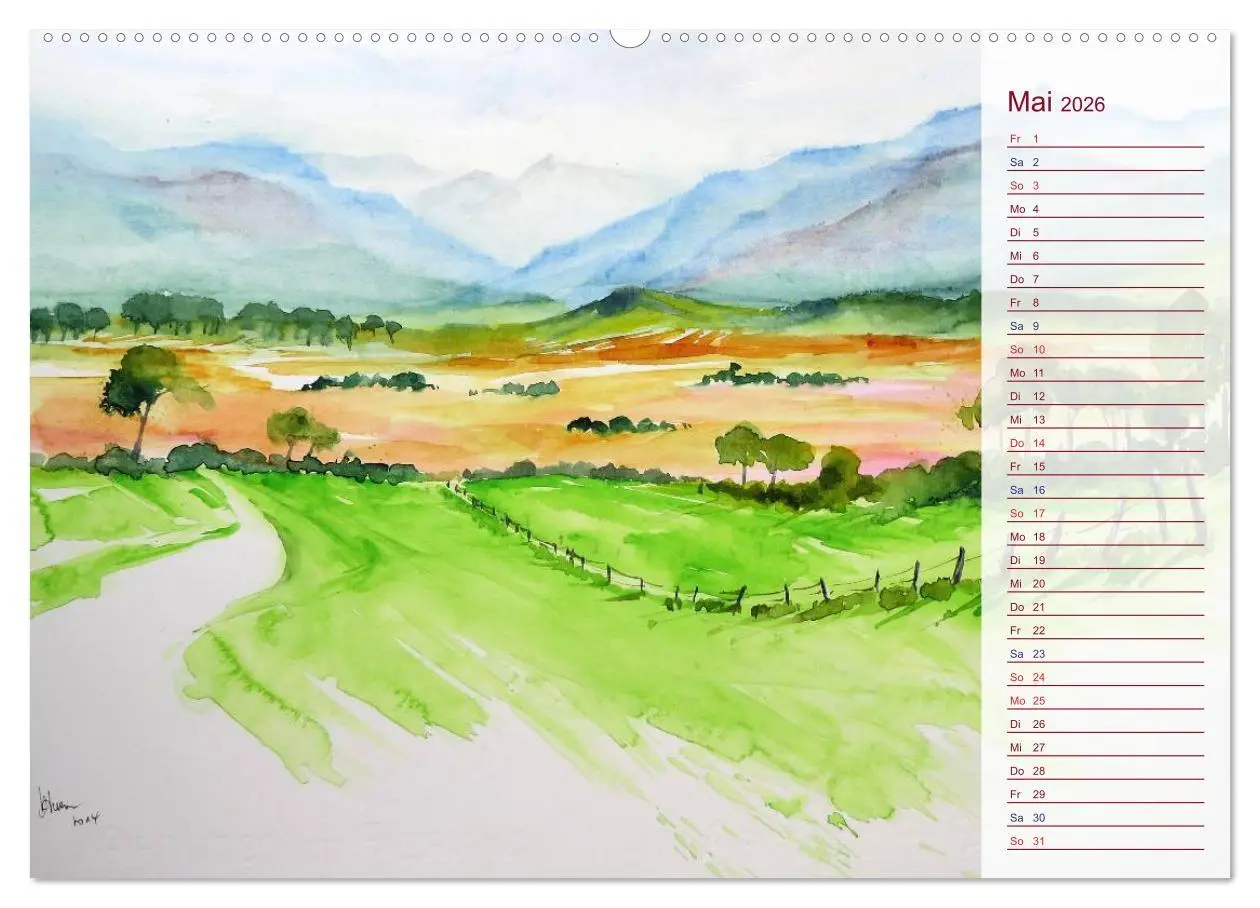 Bild: 9783457990650 | Murnau und das Blaue Land - Aquarelle und Fotografien (Wandkalender...