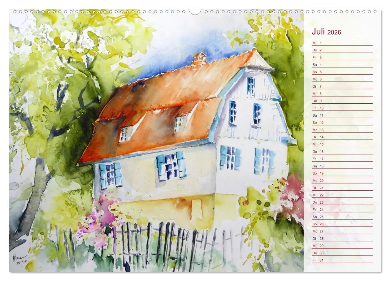 Bild: 9783457990650 | Murnau und das Blaue Land - Aquarelle und Fotografien (Wandkalender...