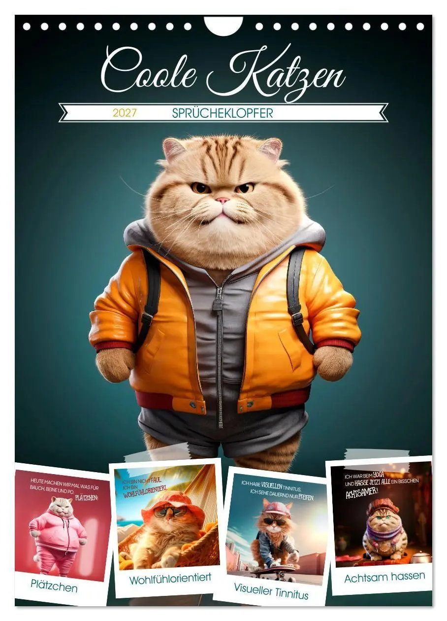 Cover: 9783569170650 | COOLE KATZEN Sprücheklopfer (Wandkalender 2027 DIN A4 hoch),...