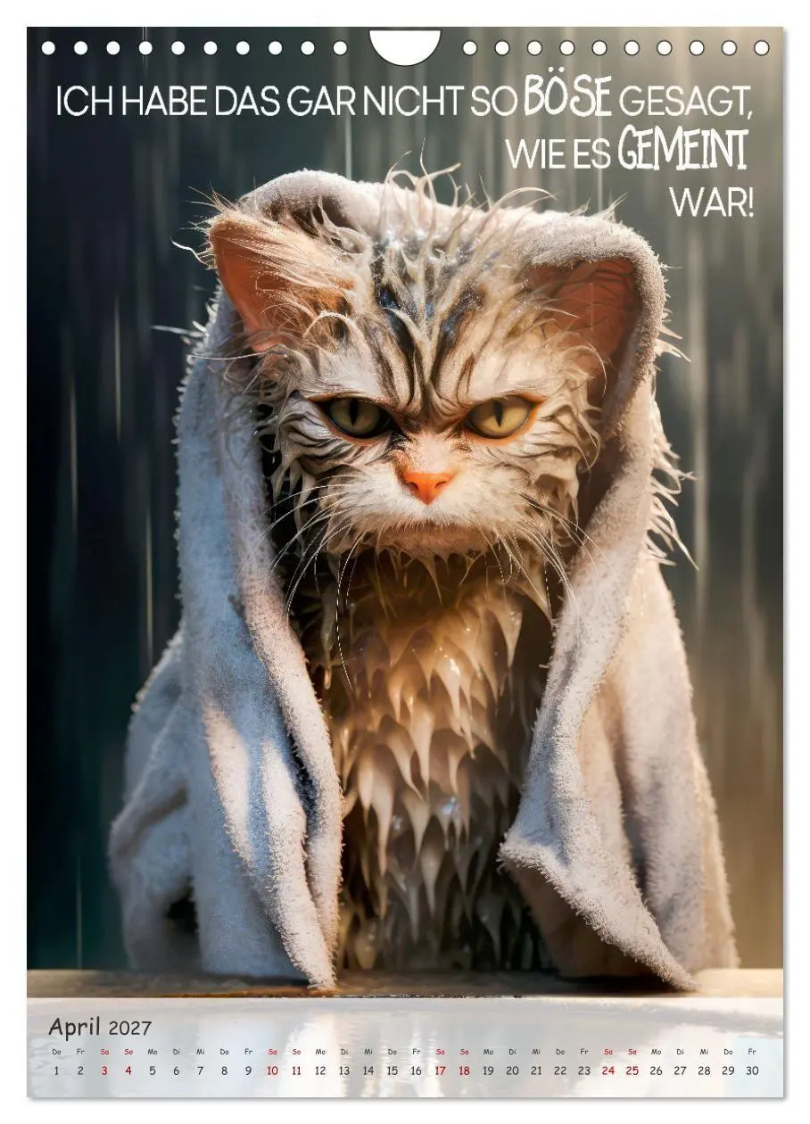 Bild: 9783569170650 | COOLE KATZEN Sprücheklopfer (Wandkalender 2027 DIN A4 hoch),...