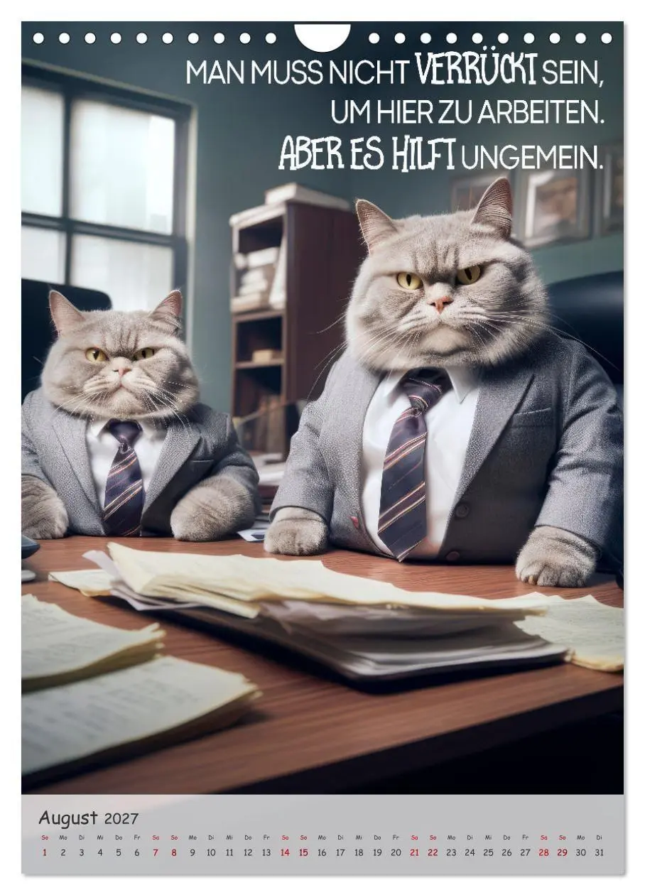 Bild: 9783569170650 | COOLE KATZEN Sprücheklopfer (Wandkalender 2027 DIN A4 hoch),...