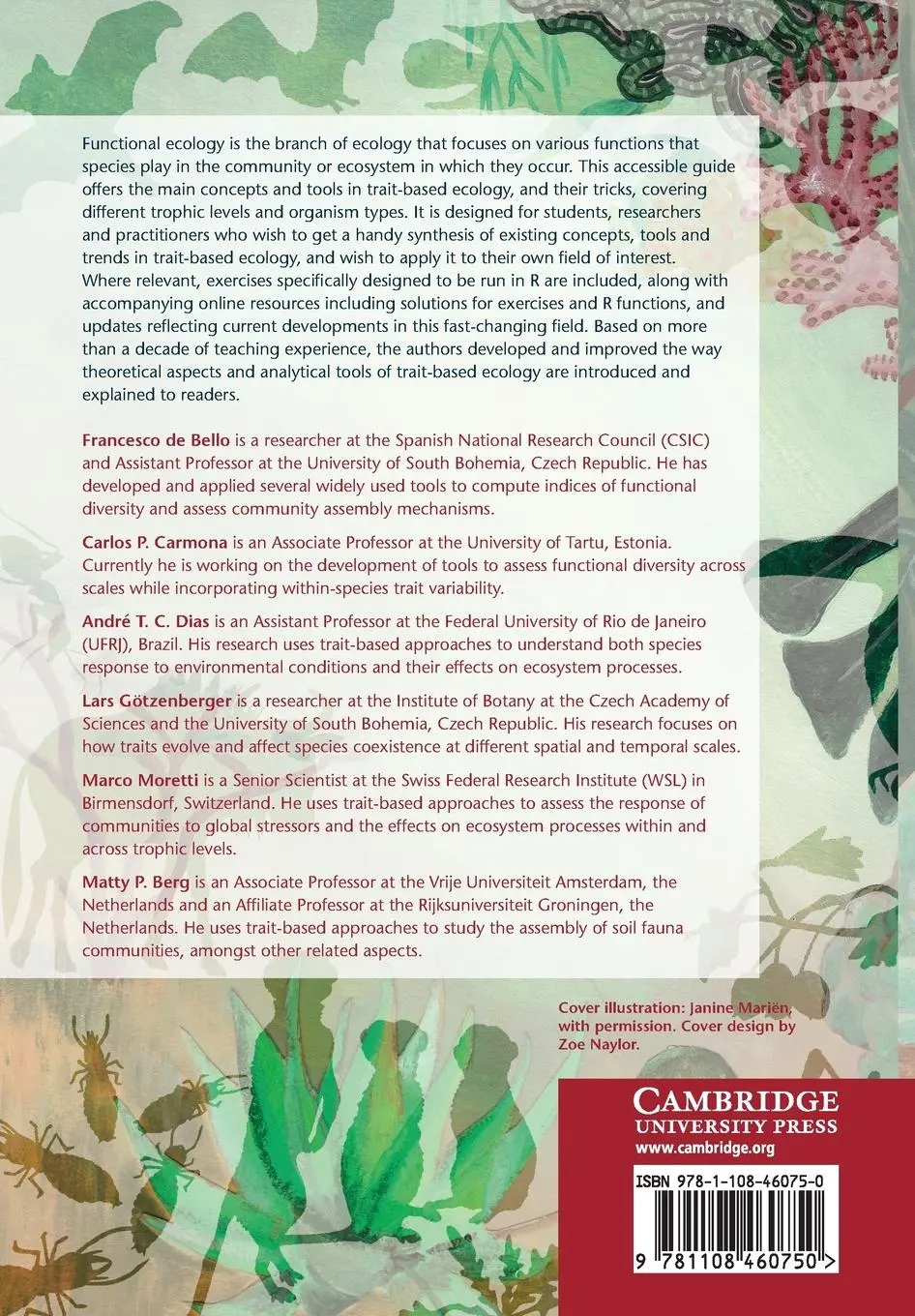 Rückseite: 9781108460750 | Handbook of Trait-Based Ecology | Francesco de Bello (u. a.) | Buch