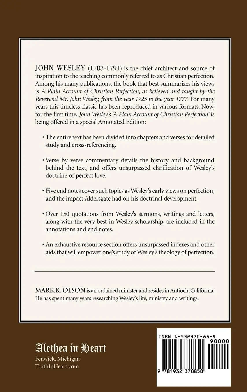 Rückseite: 9781932370850 | John Wesley's 'A Plain Account of Christian Perfection.' The...