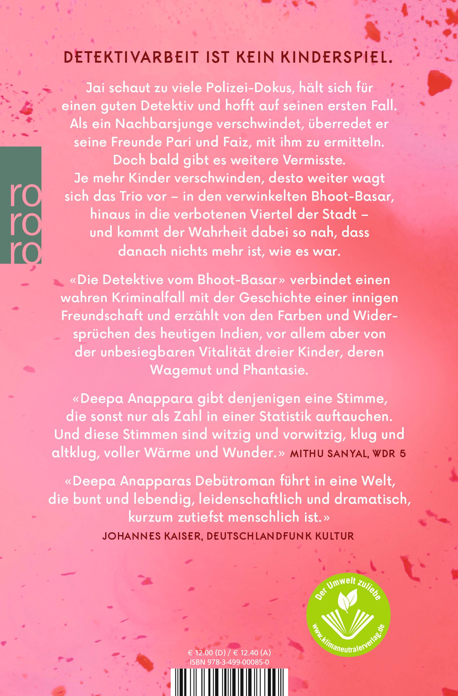 Rückseite: 9783499000850 | Die Detektive vom Bhoot-Basar | Deepa Anappara | Taschenbuch | 400 S.
