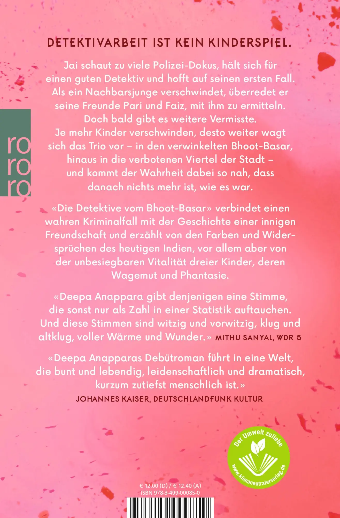 Rückseite: 9783499000850 | Die Detektive vom Bhoot-Basar | Deepa Anappara | Taschenbuch | 400 S.