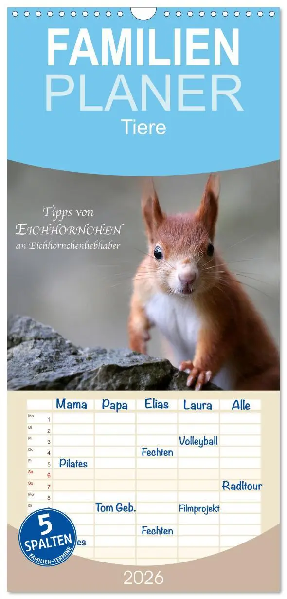 Cover: 9783516510850 | Familienplaner 2026 - Tipps von Eichhörnchen an...