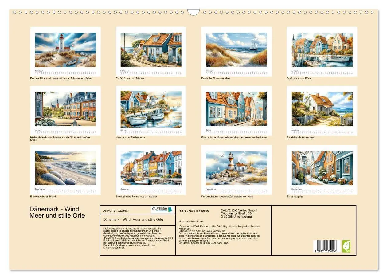 Bild: 9783516820850 | Dänemark - Wind, Meer und stille Orte (Wandkalender 2027 DIN A2...