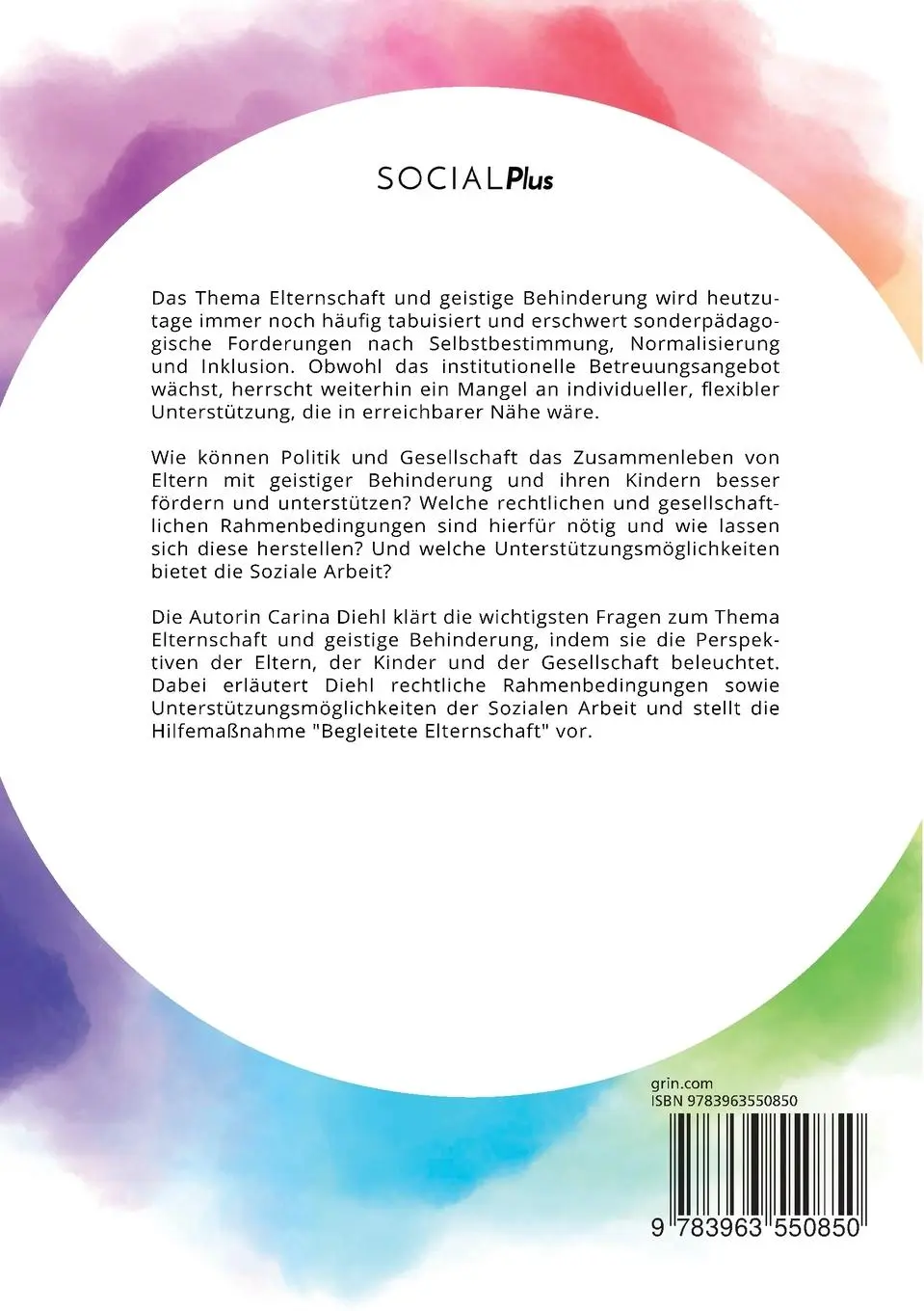 Rückseite: 9783963550850 | Elternschaft und geistige Behinderung. Rechtliche Rahmenbedingungen...
