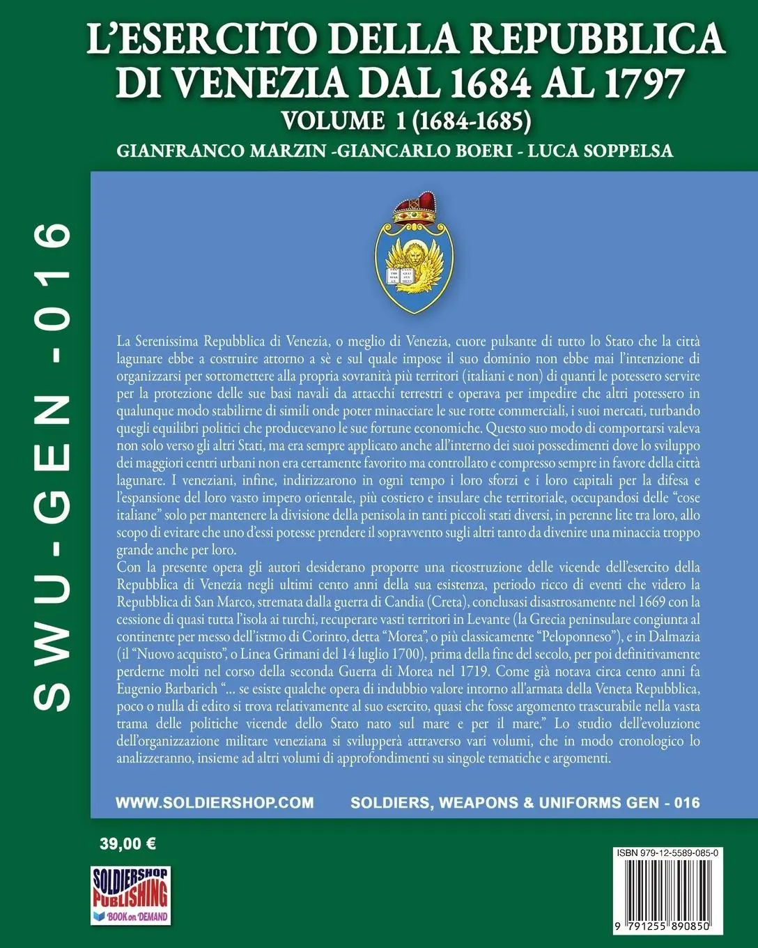 Rückseite: 9791255890850 | L'esercito della Repubblica di Venezia dal 1684 al 1796 - Vol. 1