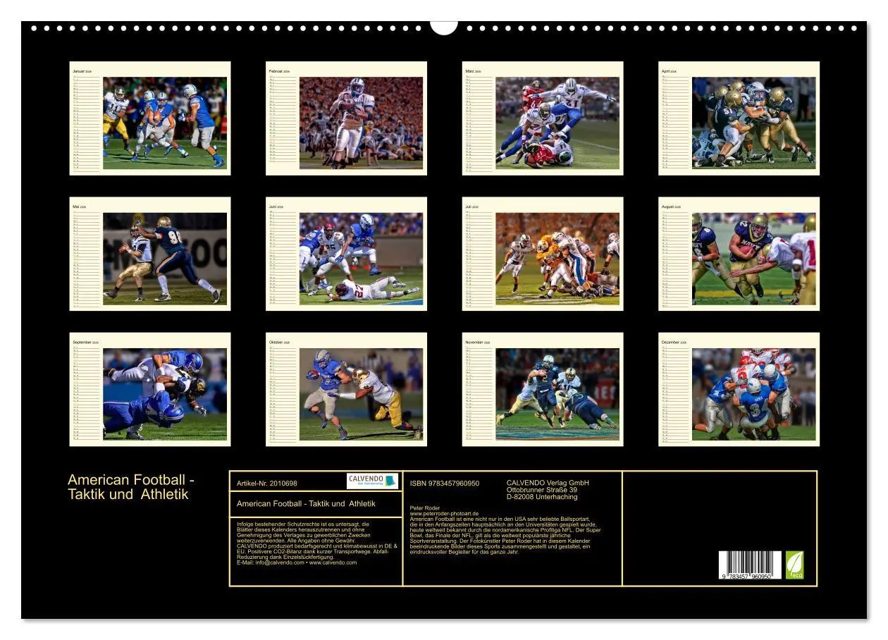 Bild: 9783457960950 | American Football - Taktik und Athletik (Wandkalender 2026 DIN A2...
