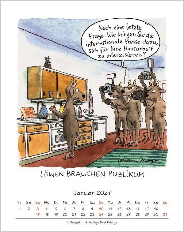 Bild: 9783819300950 | Löwe 2027 | Verlag Korsch | Kalender | Spiralbindung | 13 S. | Deutsch