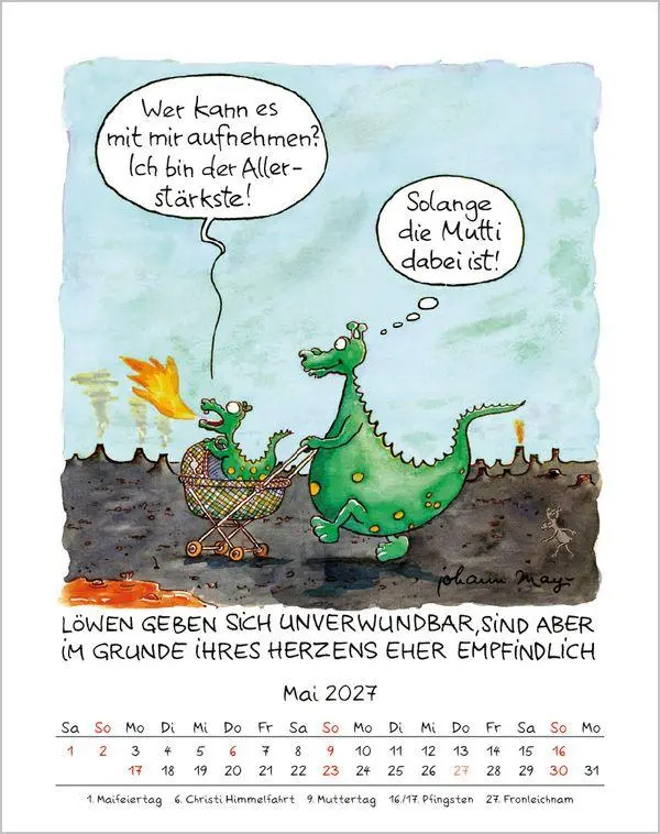 Bild: 9783819300950 | Löwe 2027 | Verlag Korsch | Kalender | Spiralbindung | 13 S. | Deutsch