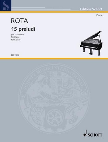 Cover: 9790001130950 | 15 Preludi Per Pianoforte | Nino Rota | Buch | 2001 | Schott Music