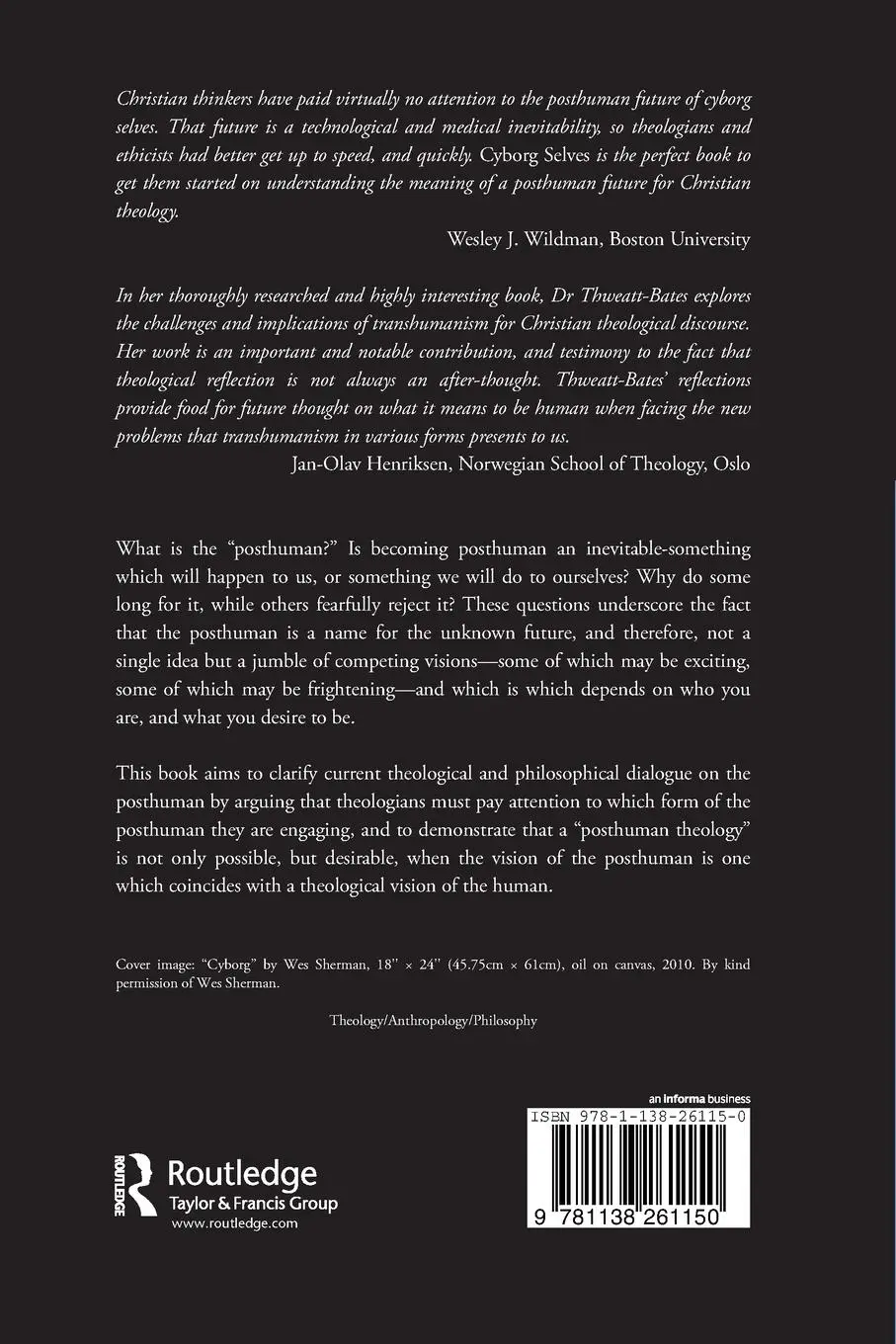 Rückseite: 9781138261150 | Cyborg Selves | A Theological Anthropology of the Posthuman | Buch