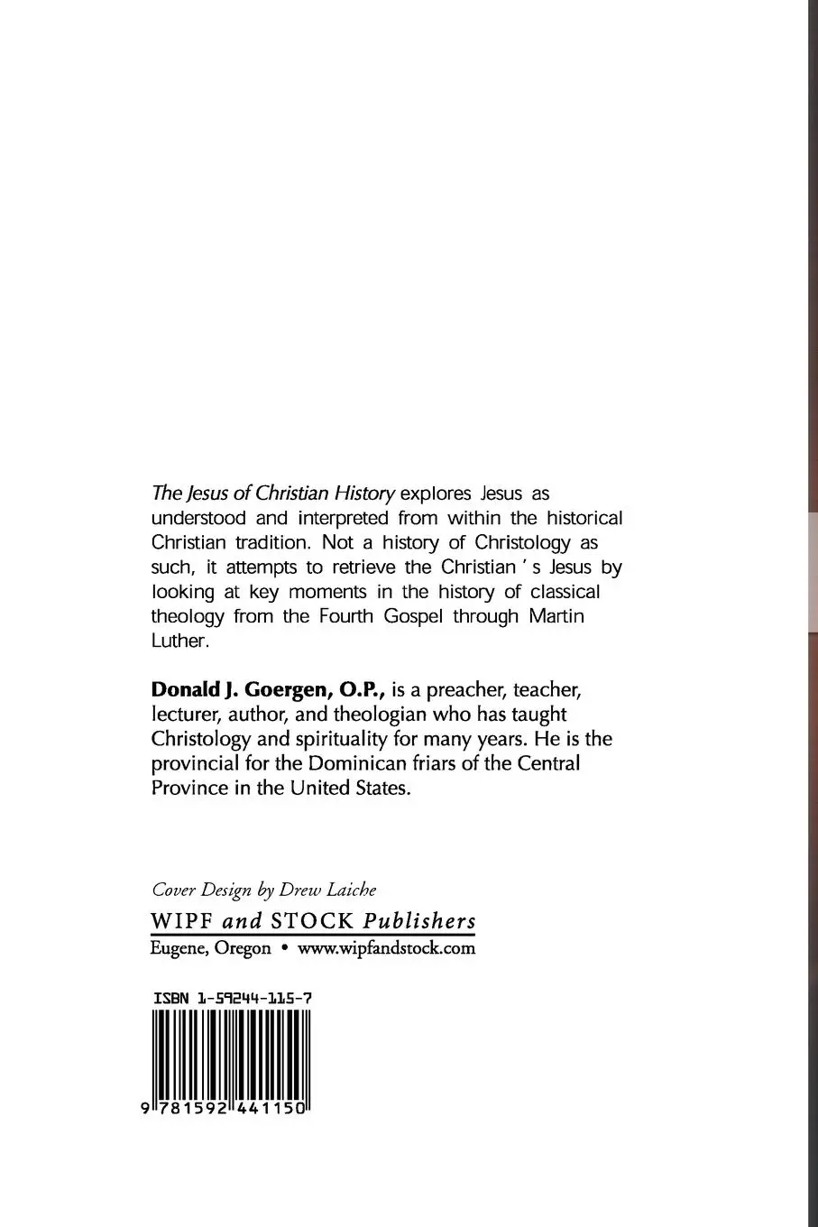 Rückseite: 9781592441150 | Jesus of Christian History | A Theology of Jesus Series; Volume 3