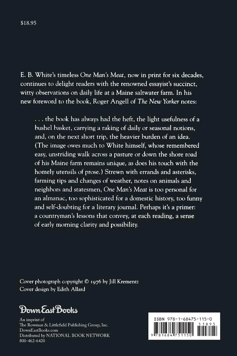 Rückseite: 9781684751150 | One Man's Meat | E. B. White | Taschenbuch | Kartoniert / Broschiert