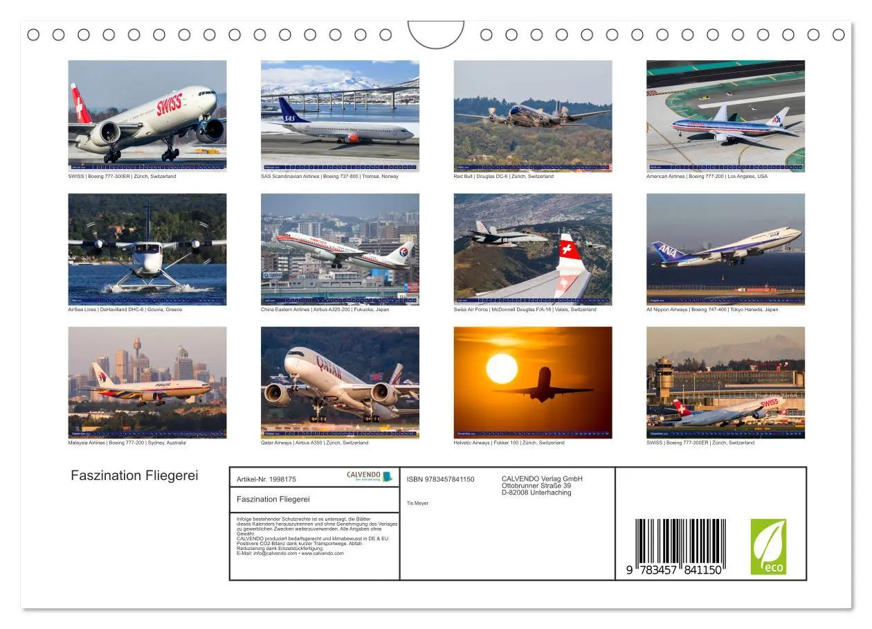 Bild: 9783457841150 | Faszination Fliegerei (Wandkalender 2026 DIN A4 quer), CALVENDO...